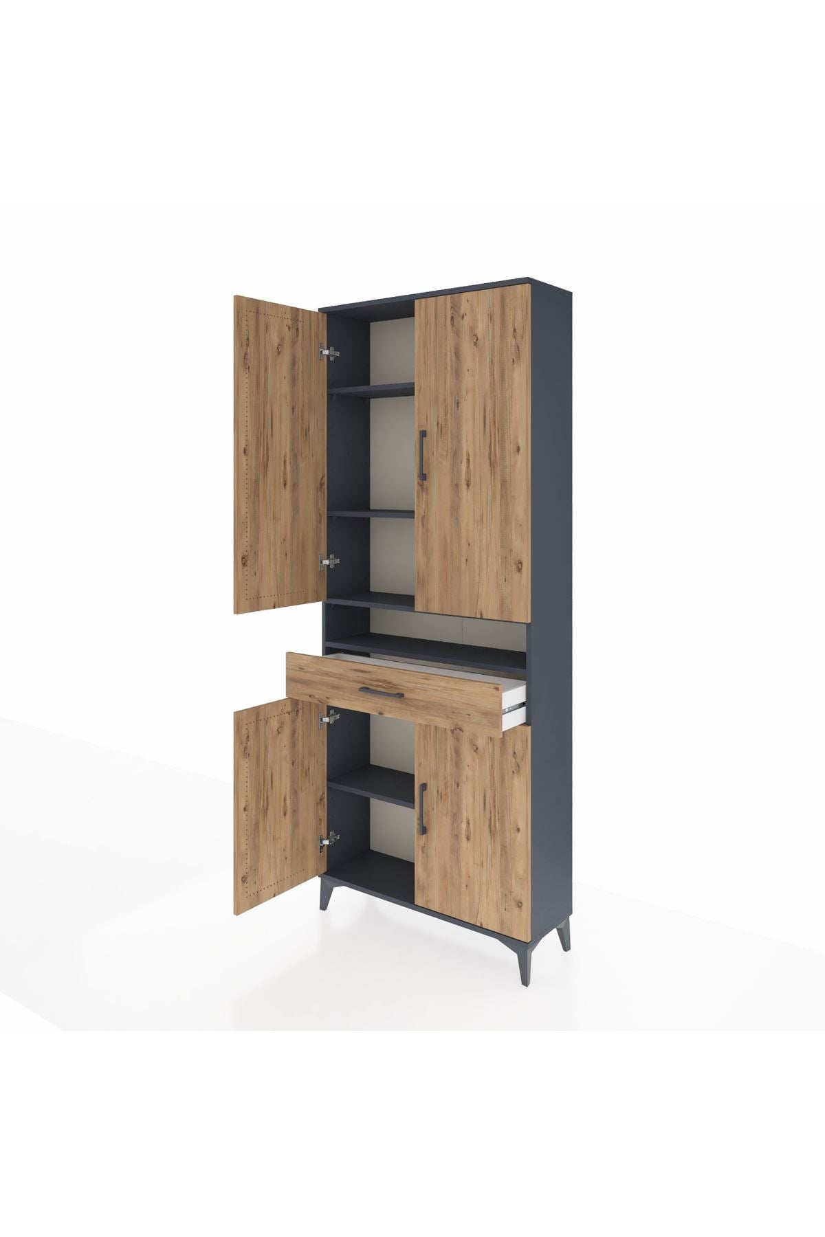 Arges Dolap 5 Raflı Tek Çekmeceli 4 Kapaklı 88x30x221 - S30M160V6A