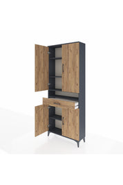 Arges Dolap 5 Raflı Tek Çekmeceli 4 Kapaklı 88x30x221 - S30M160V6A