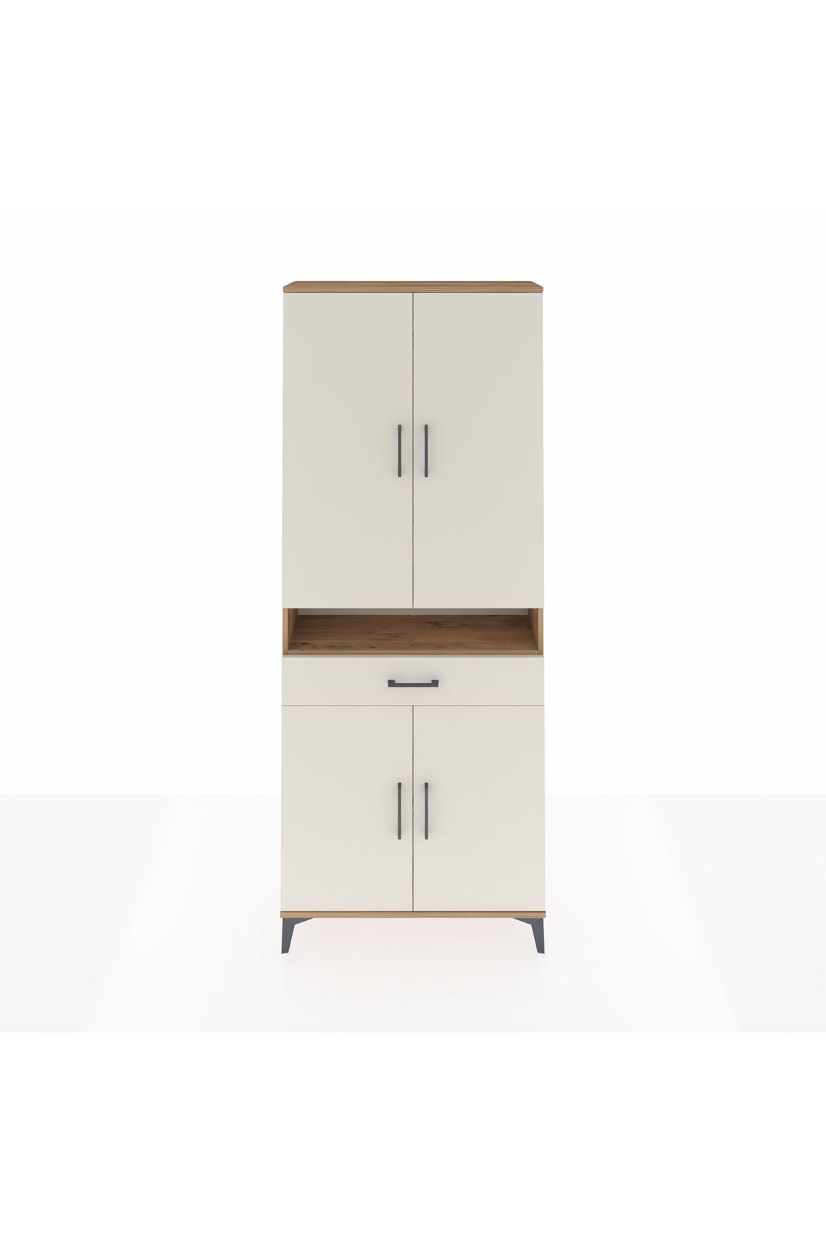 Arges Dolap 5 Raflı Tek Çekmeceli 4 Kapaklı 88x30x221 - S30M160V7A
