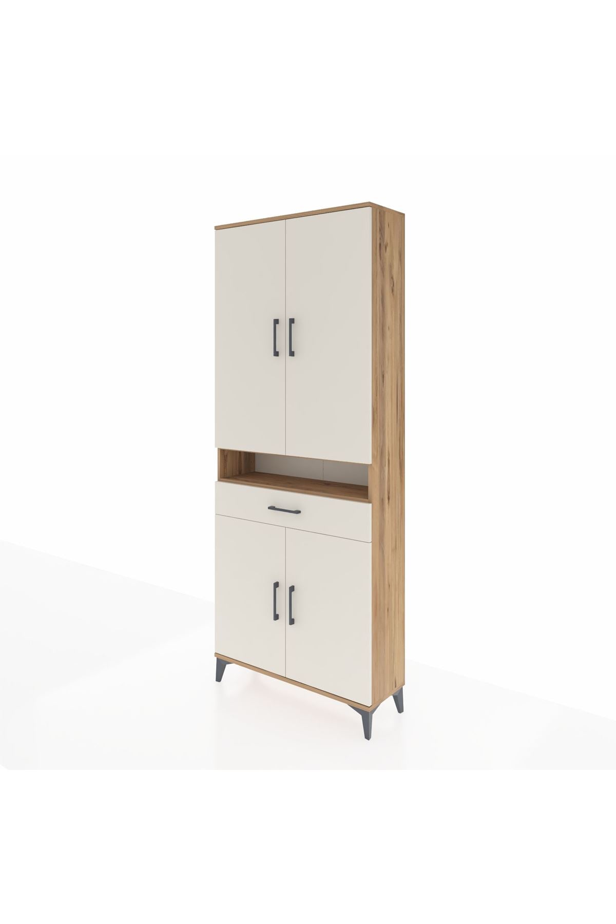Arges Dolap 5 Raflı Tek Çekmeceli 4 Kapaklı 88x30x221 - S30M160V7A