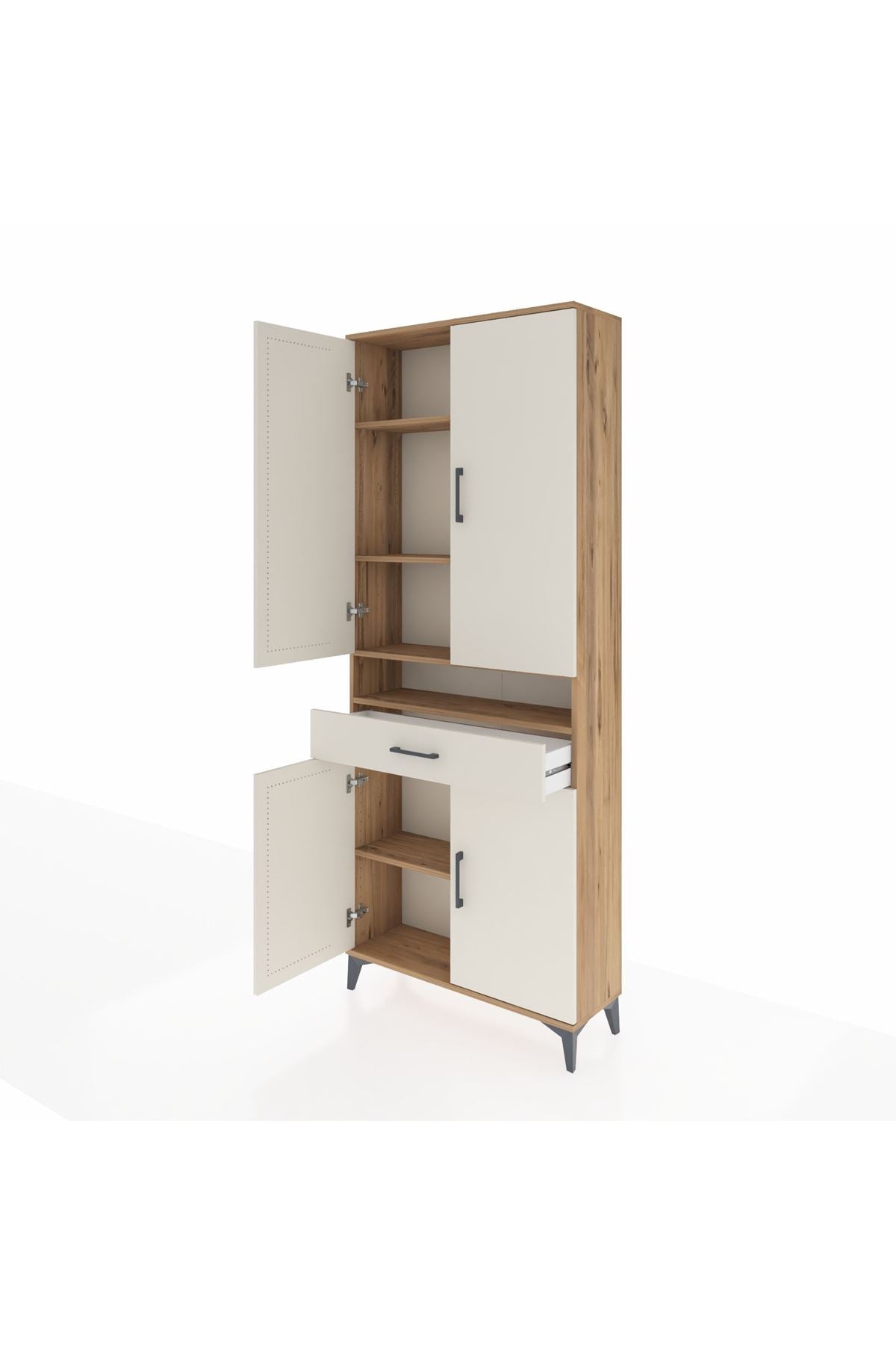 Arges Dolap 5 Raflı Tek Çekmeceli 4 Kapaklı 88x30x221 - S30M160V7A