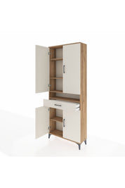 Arges Dolap 5 Raflı Tek Çekmeceli 4 Kapaklı 88x30x221 - S30M160V7A