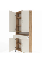 Arges Dolap 5 Raflı Tek Çekmeceli 4 Kapaklı 88x30x221 - S30M160V7A