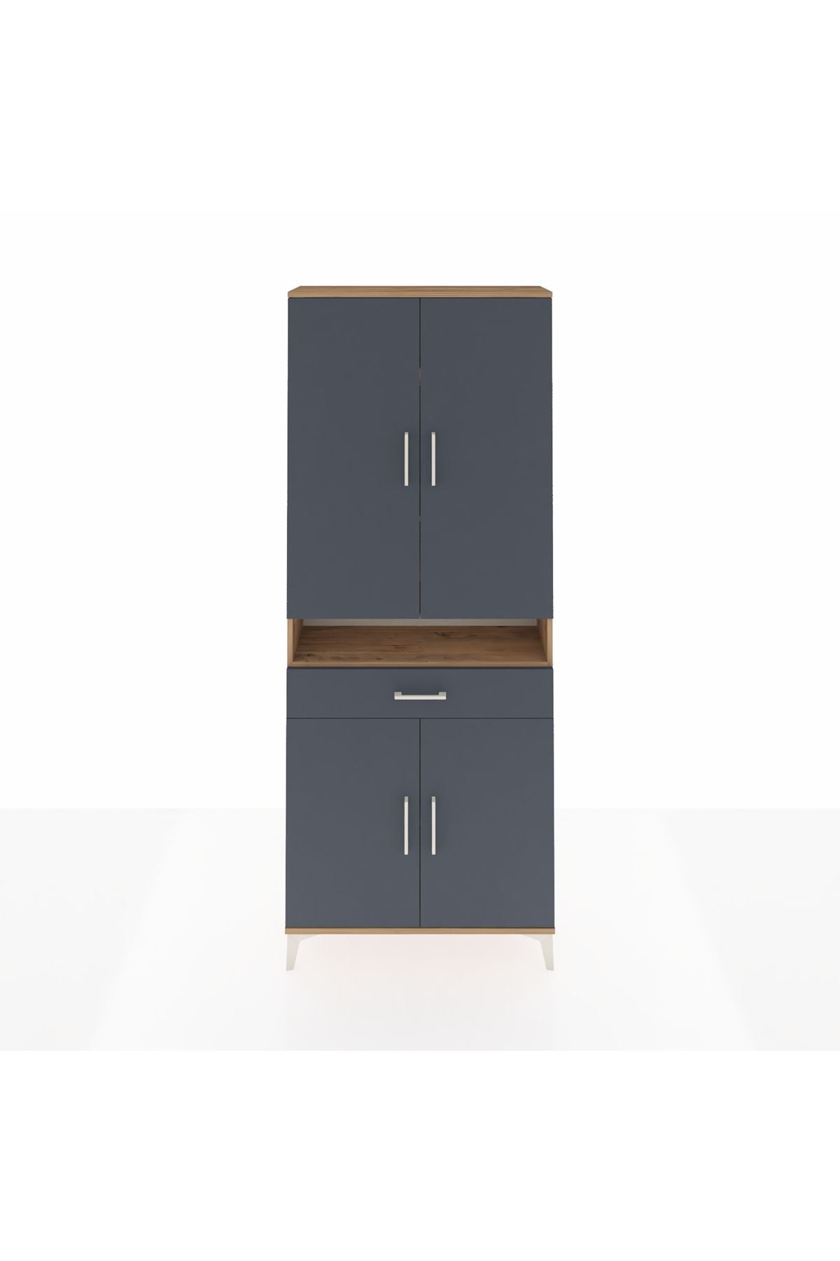 Arges Dolap 5 Raflı Tek Çekmeceli 4 Kapaklı 88x30x221 - S30M160V8A