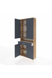 Arges Dolap 5 Raflı Tek Çekmeceli 4 Kapaklı 88x30x221 - S30M160V8A
