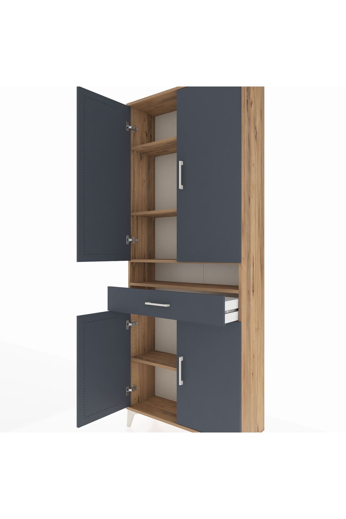 Arges Dolap 5 Raflı Tek Çekmeceli 4 Kapaklı 88x30x221 - S30M160V8A