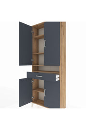 Arges Dolap 5 Raflı Tek Çekmeceli 4 Kapaklı 88x30x221 - S30M160V8A