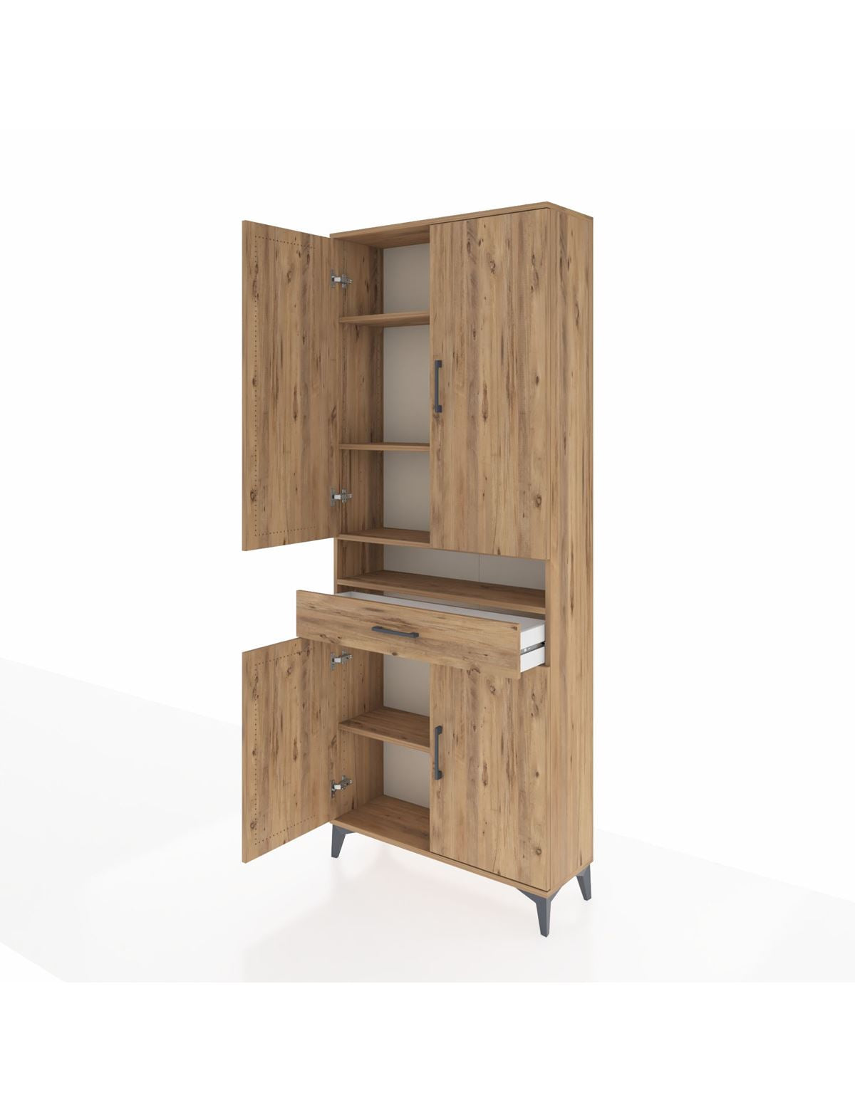 Arges Dolap 5 Raflı Tek Çekmeceli 4 Kapaklı 88x30x221 - S30M160V9A