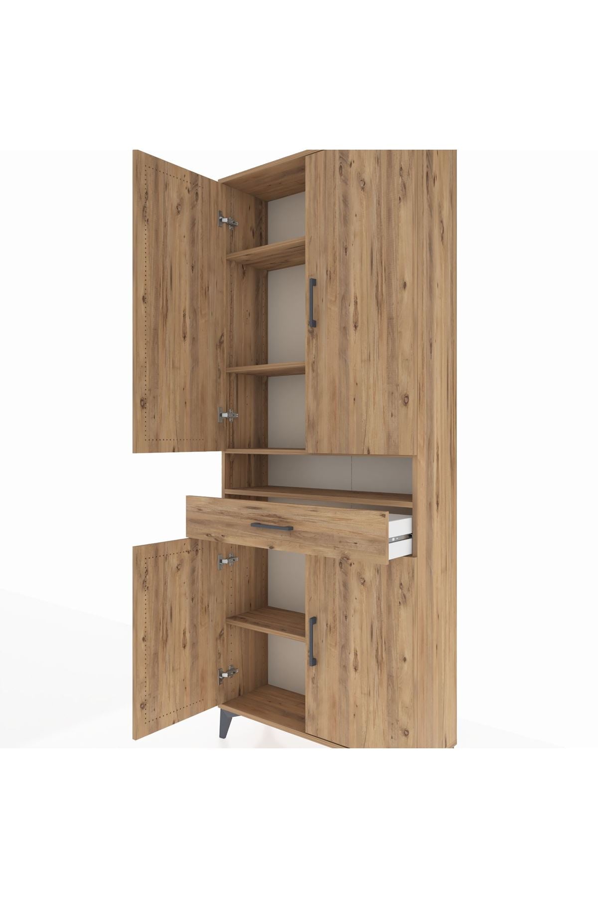 Arges Dolap 5 Raflı Tek Çekmeceli 4 Kapaklı 88x30x221 - S30M160V9A
