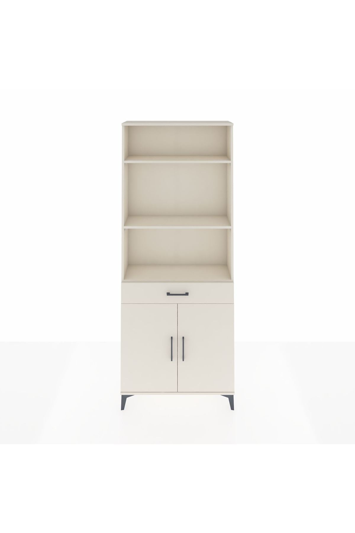 Arges Dolap 4 Raflı Tek Çekmeceli 2 Kapaklı 88x30x221 - S30M161V1A