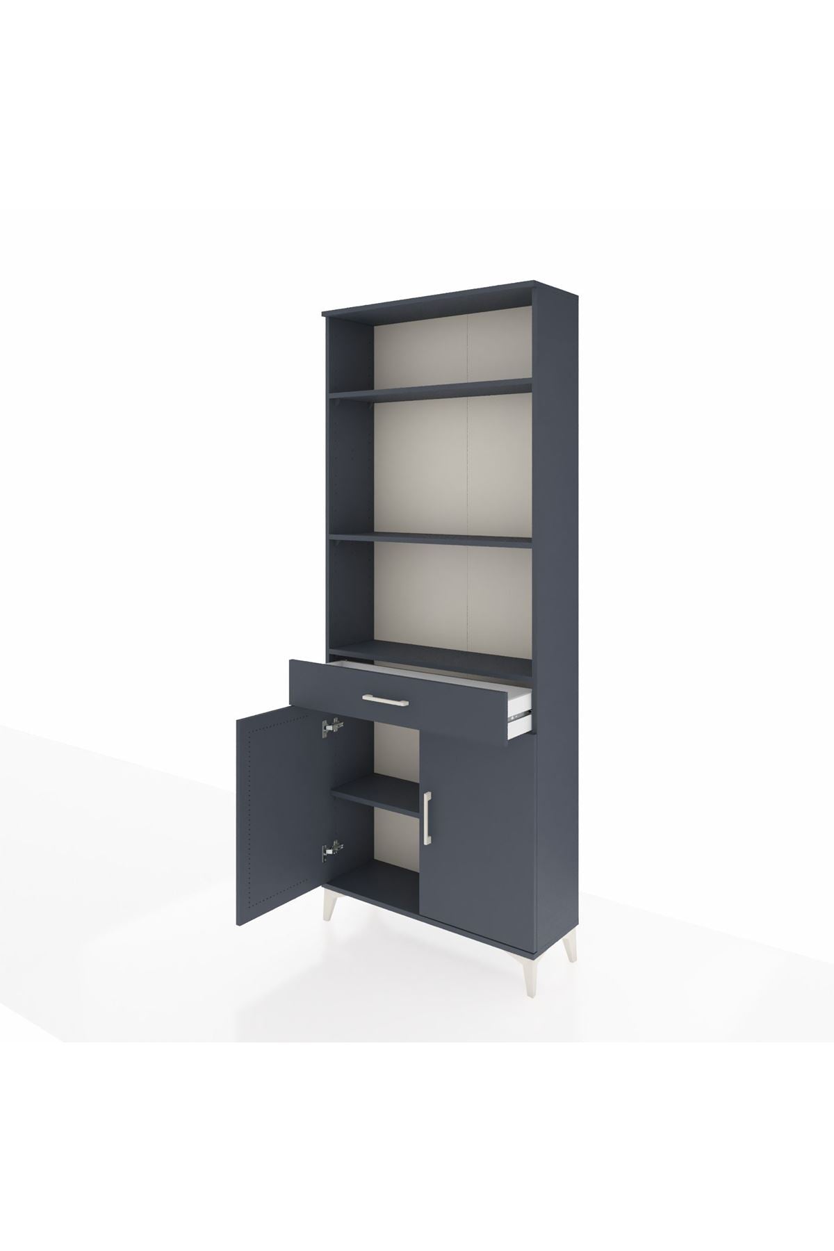 Arges Dolap 4 Raflı Tek Çekmeceli 2 Kapaklı 88x30x221 - S30M161V5A