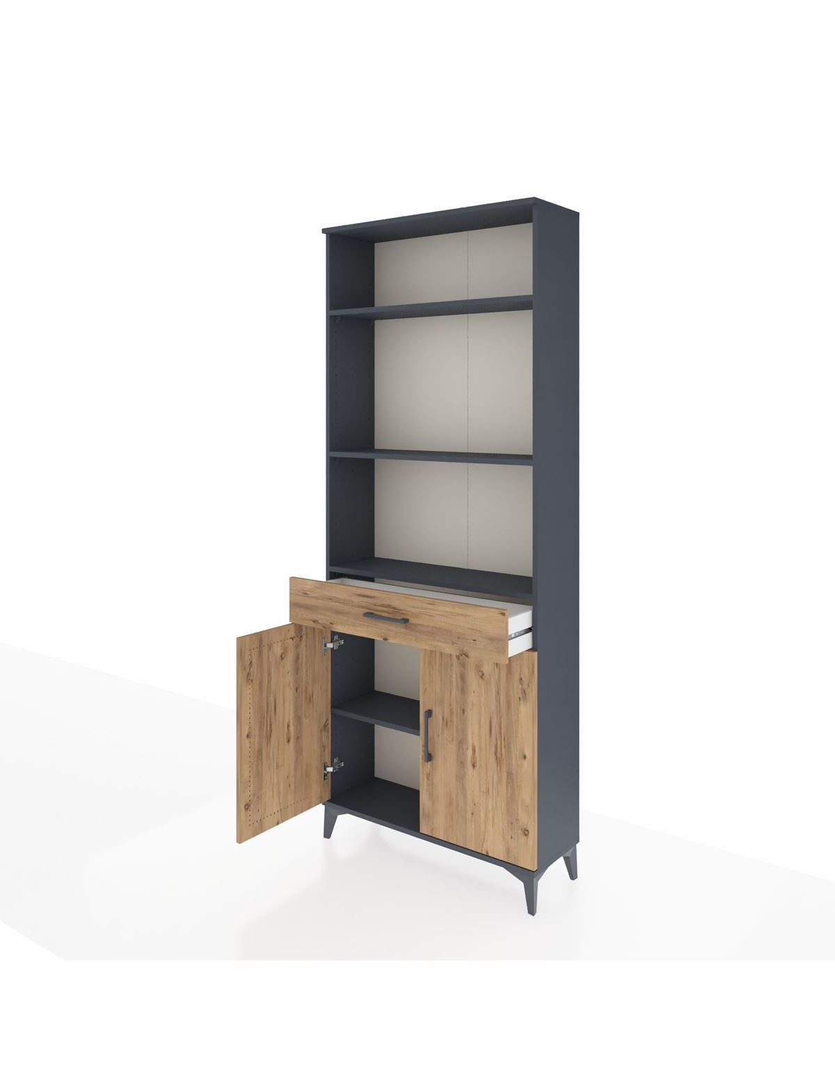 Arges Dolap 4 Raflı Tek Çekmeceli 2 Kapaklı 88x30x221 - S30M161V6A