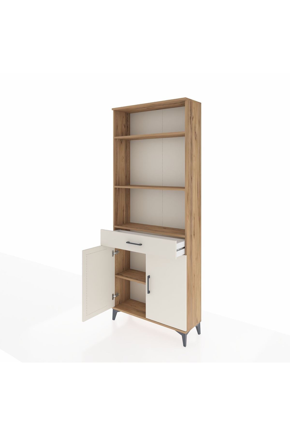 Arges Dolap 4 Raflı Tek Çekmeceli 2 Kapaklı 88x30x221 - S30M161V7A