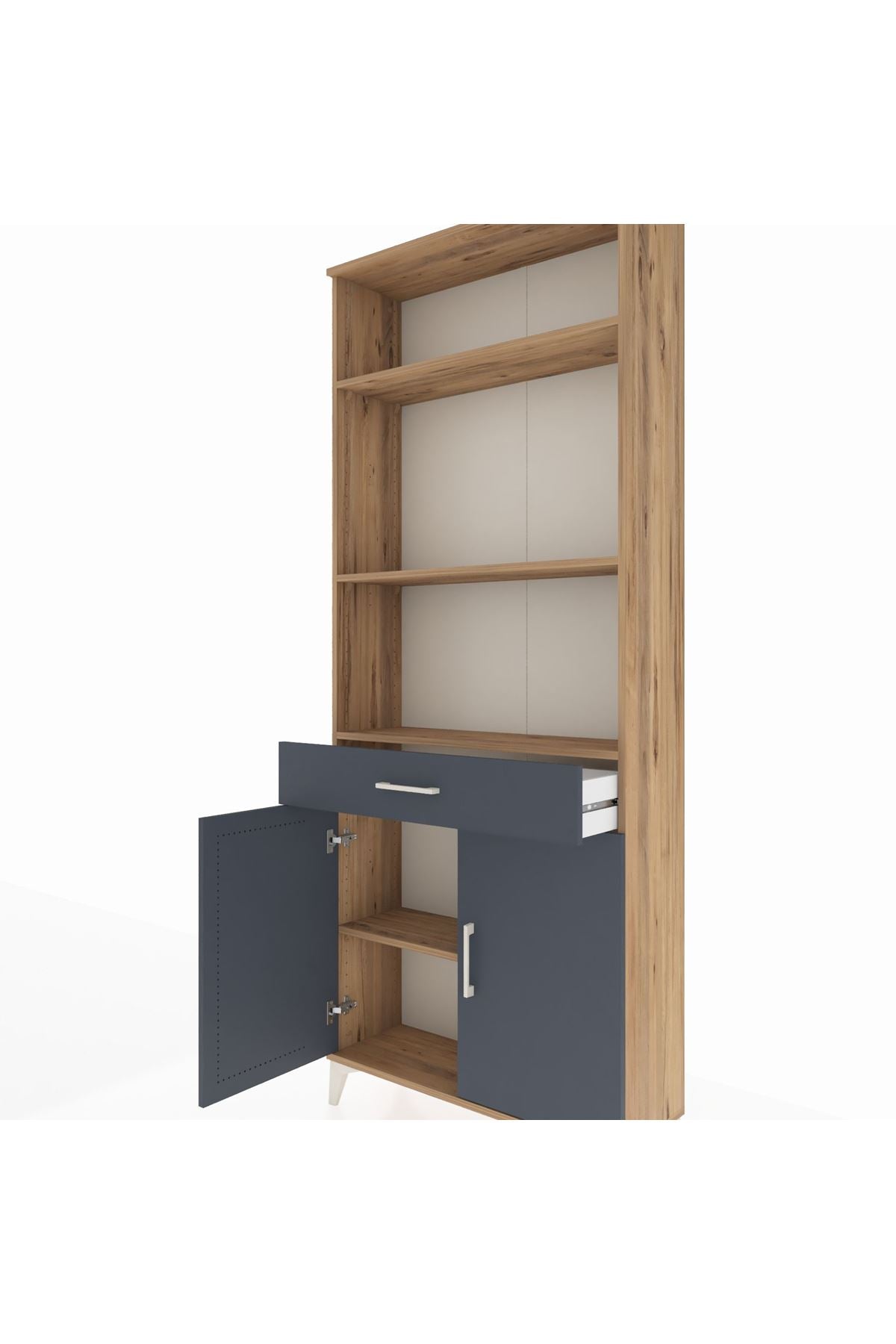 Arges Dolap 4 Raflı Tek Çekmeceli 2 Kapaklı 88x30x221 - S30M161V8A
