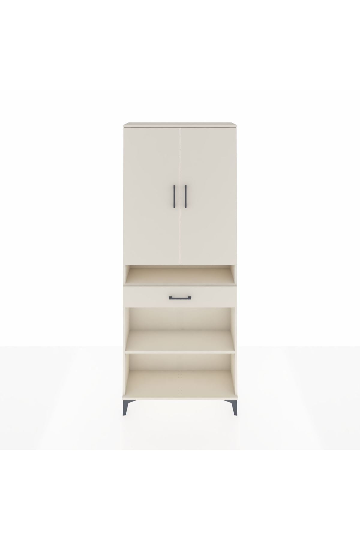 Arges Dolap 5 Raflı Tek Çekmeceli 2 Kapaklı 88x30x221 - S30M162V1A