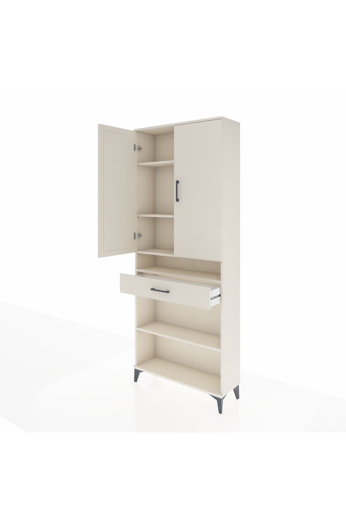 Arges Dolap 5 Raflı Tek Çekmeceli 2 Kapaklı 88x30x221 - S30M162V1A