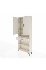 Arges Dolap 5 Raflı Tek Çekmeceli 2 Kapaklı 88x30x221 - S30M162V1A