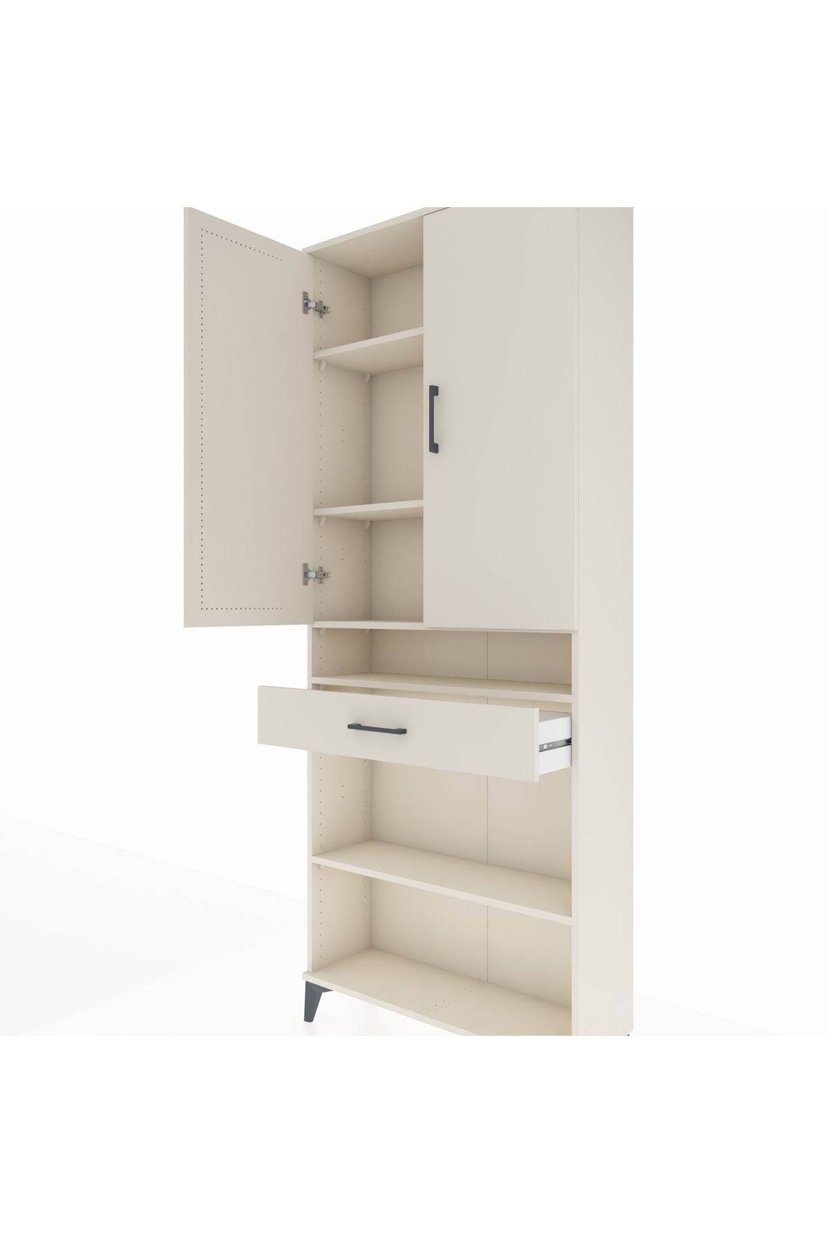 Arges Dolap 5 Raflı Tek Çekmeceli 2 Kapaklı 88x30x221 - S30M162V1A