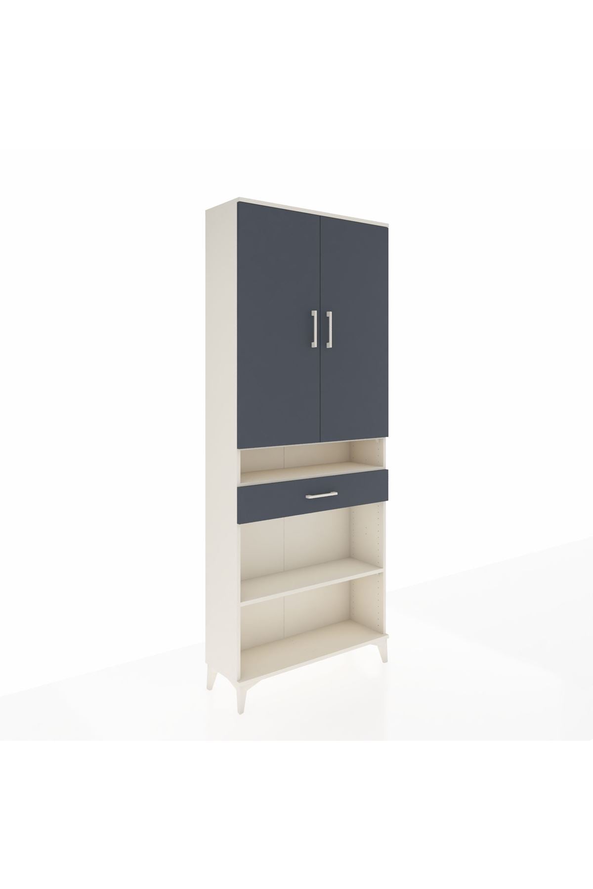 Arges Dolap 5 Raflı Tek Çekmeceli 2 Kapaklı 88x30x221 - S30M162V2A