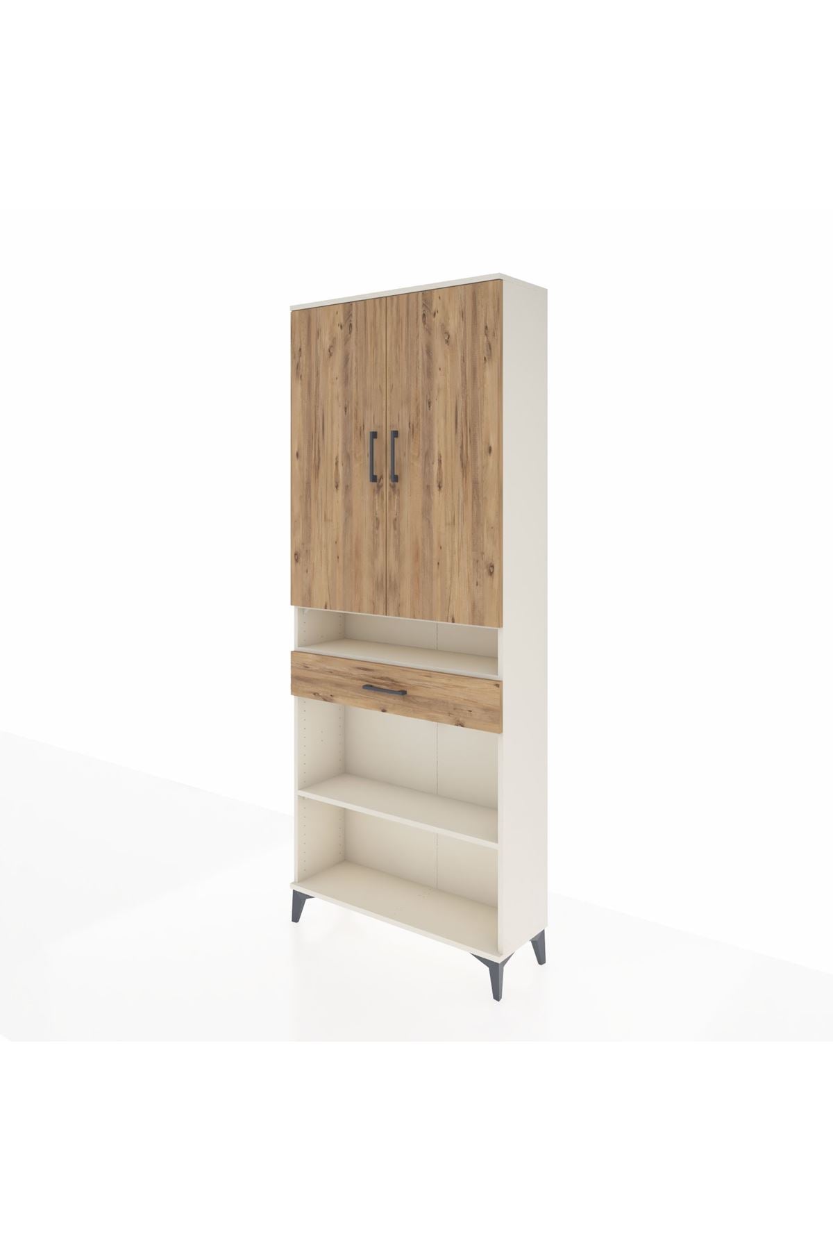 Arges Dolap 5 Raflı Tek Çekmeceli 2 Kapaklı 88x30x221 - S30M162V3A