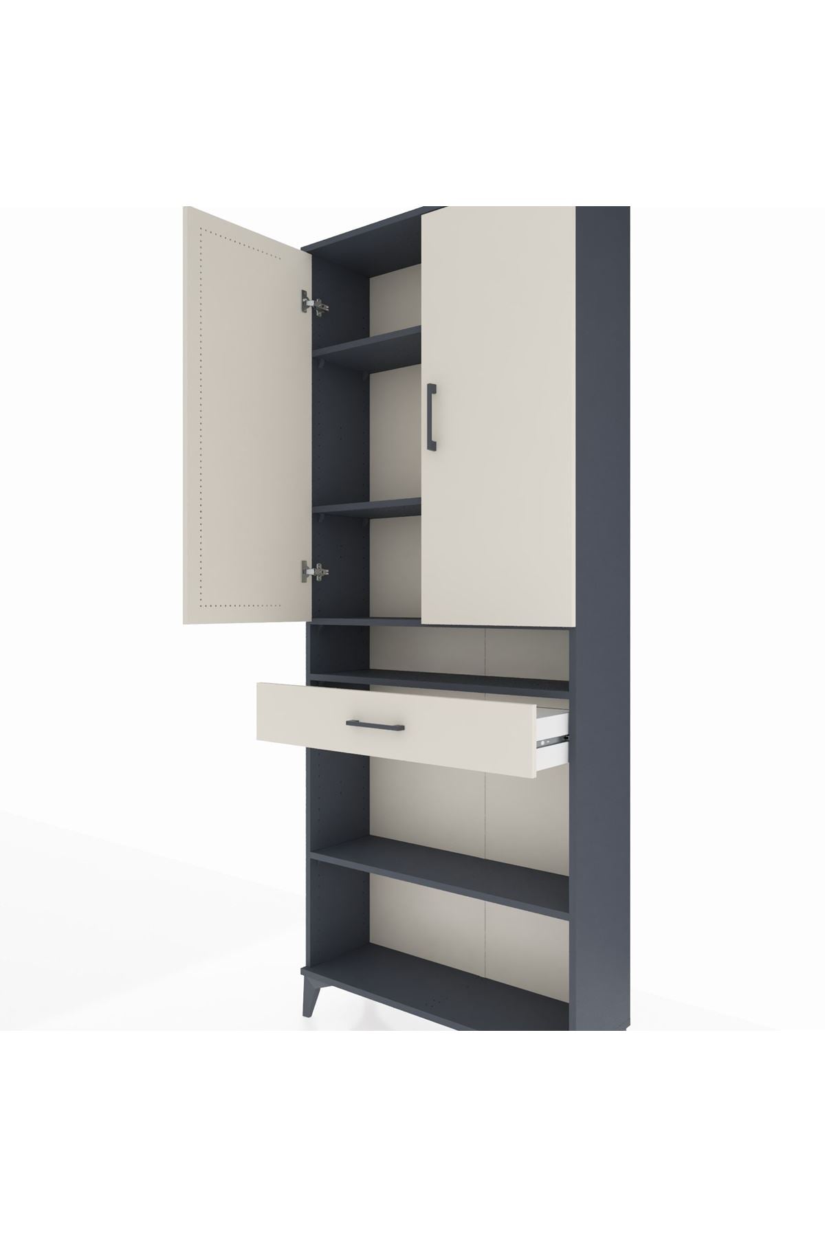 Arges Dolap 5 Raflı Tek Çekmeceli 2 Kapaklı 88x30x221 - S30M162V4A