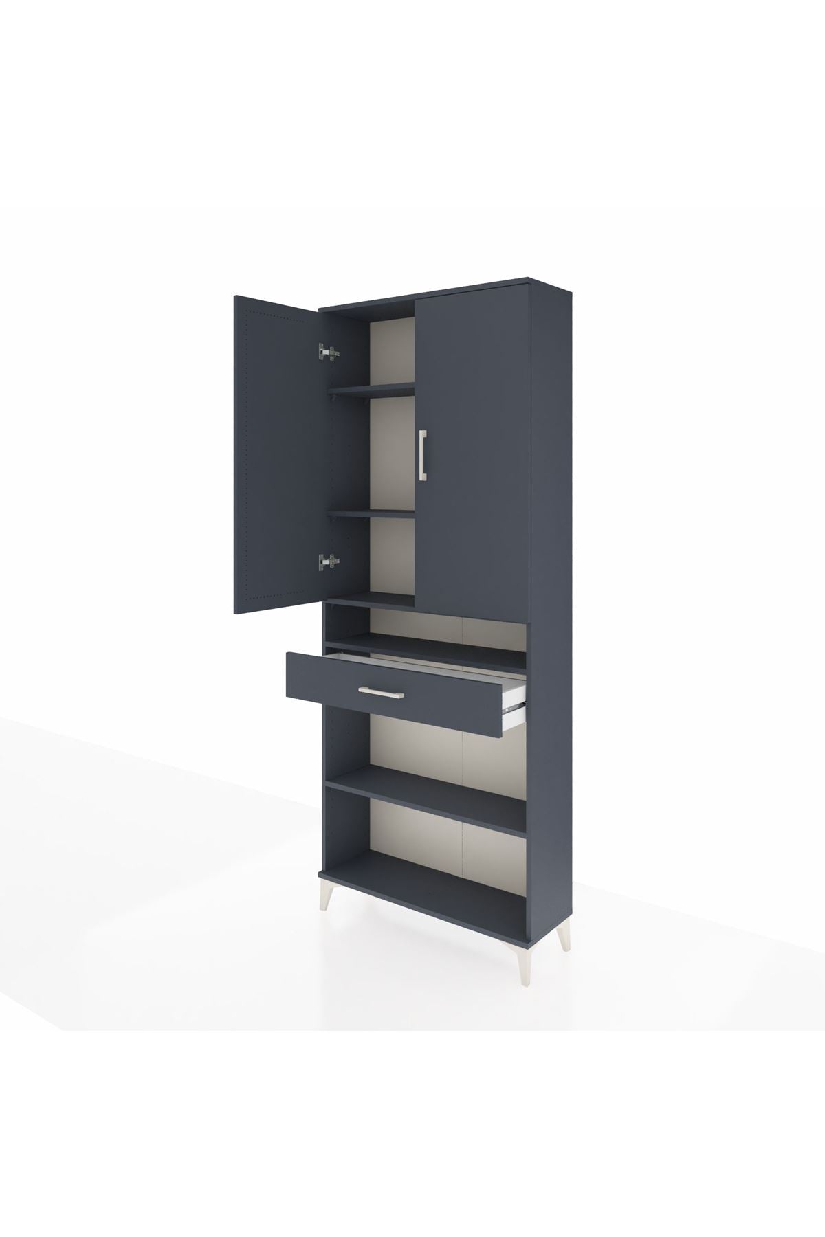 Arges Dolap 5 Raflı Tek Çekmeceli 2 Kapaklı 88x30x221 - S30M162V5A