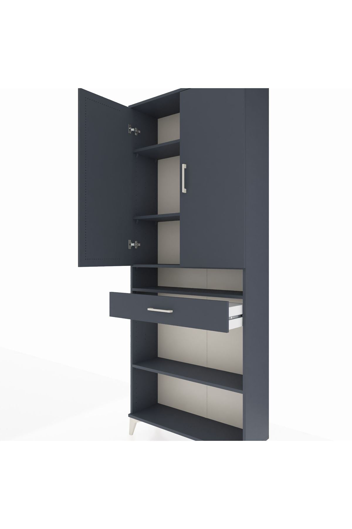 Arges Dolap 5 Raflı Tek Çekmeceli 2 Kapaklı 88x30x221 - S30M162V5A