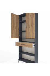 Arges Dolap 5 Raflı Tek Çekmeceli 2 Kapaklı 88x30x221 - S30M162V6A