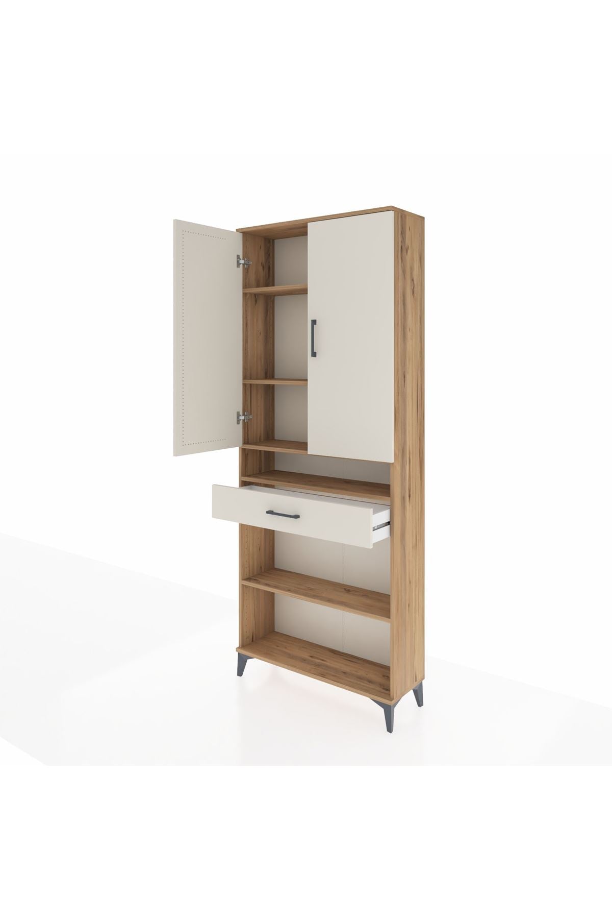 Arges Dolap 5 Raflı Tek Çekmeceli 2 Kapaklı 88x30x221 - S30M162V7A