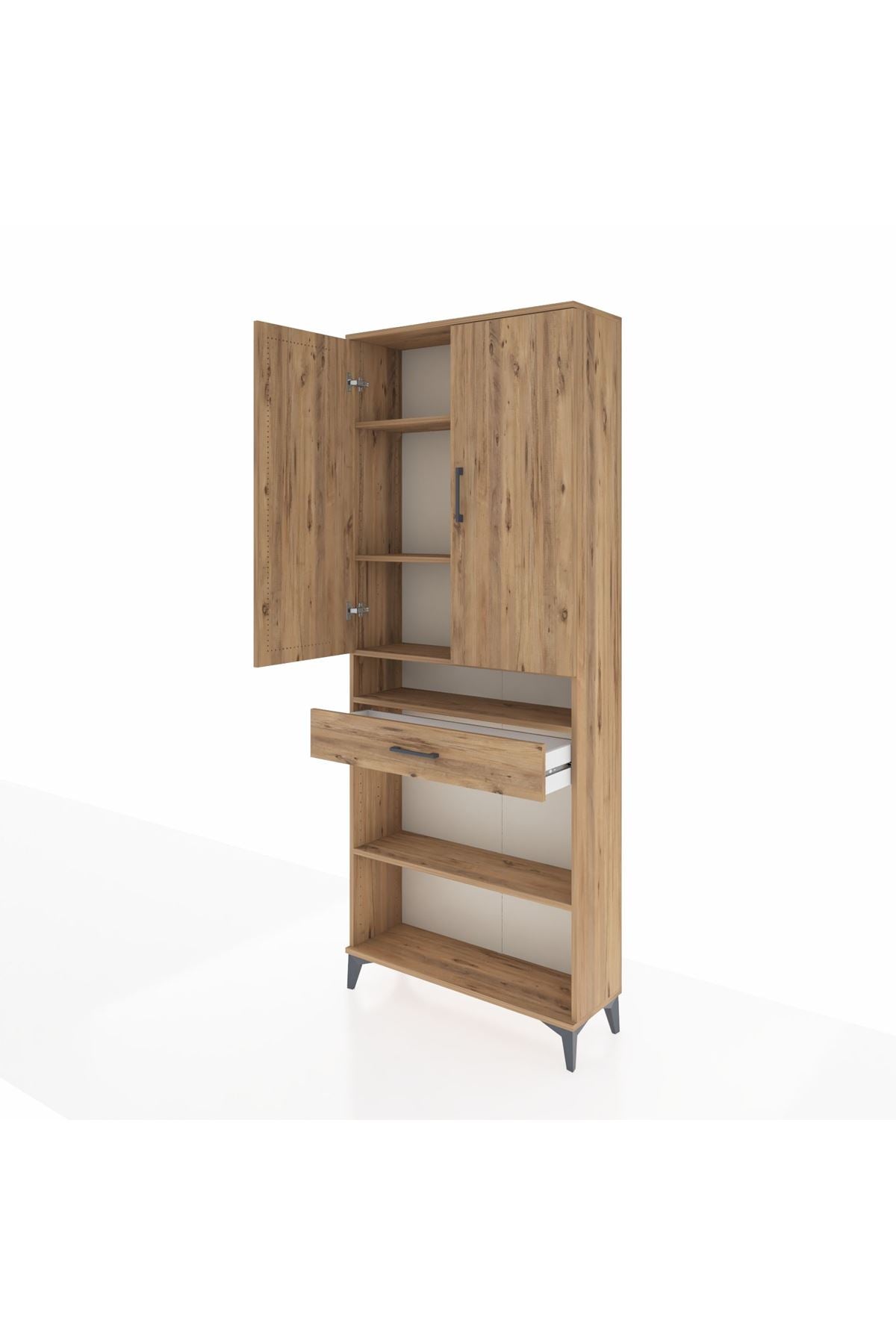 Arges Dolap 5 Raflı Tek Çekmeceli 2 Kapaklı 88x30x221 - S30M162V9A