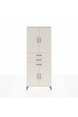 Arges Dolap 4 Raflı 3 Çekmeceli 4 Kapaklı 88x30x221