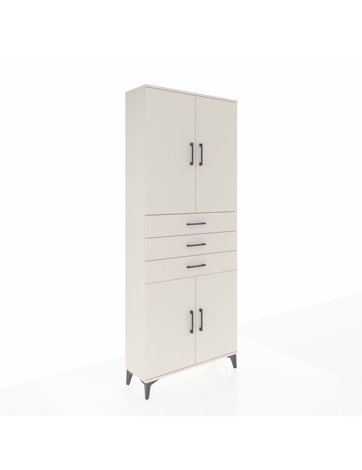 Arges Dolap 4 Raflı 3 Çekmeceli 4 Kapaklı 88x30x221 - S30M166V1A