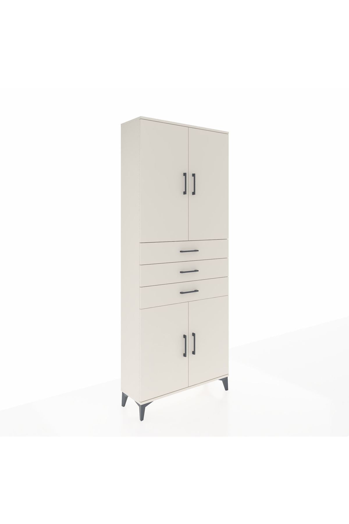 Arges Dolap 4 Raflı 3 Çekmeceli 4 Kapaklı 88x30x221 - S30M166V1A