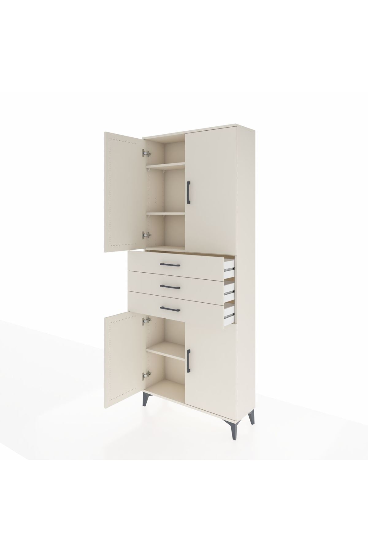 Arges Dolap 4 Raflı 3 Çekmeceli 4 Kapaklı 88x30x221 - S30M166V1A
