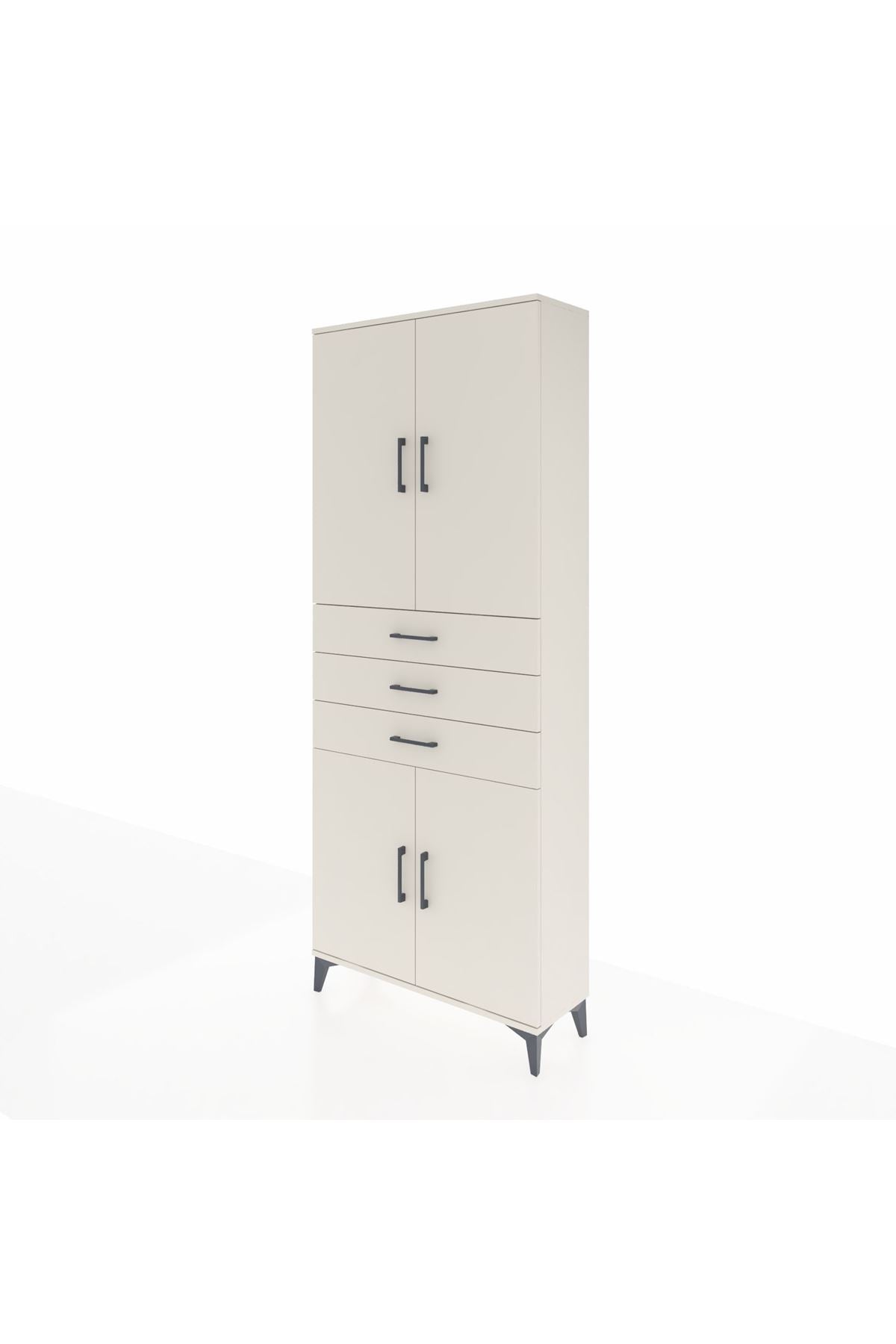Arges Dolap 4 Raflı 3 Çekmeceli 4 Kapaklı 88x30x221 - S30M166V1A