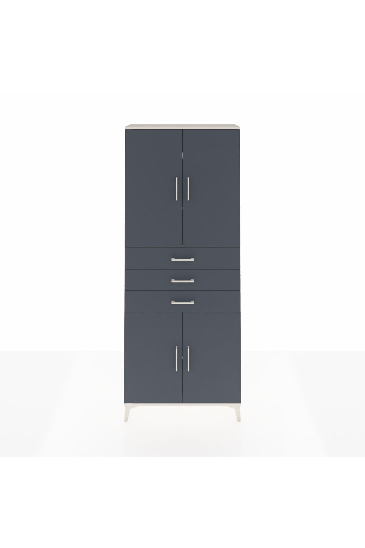 Arges Dolap 4 Raflı 3 Çekmeceli 4 Kapaklı 88x30x221 - S30M166V2A