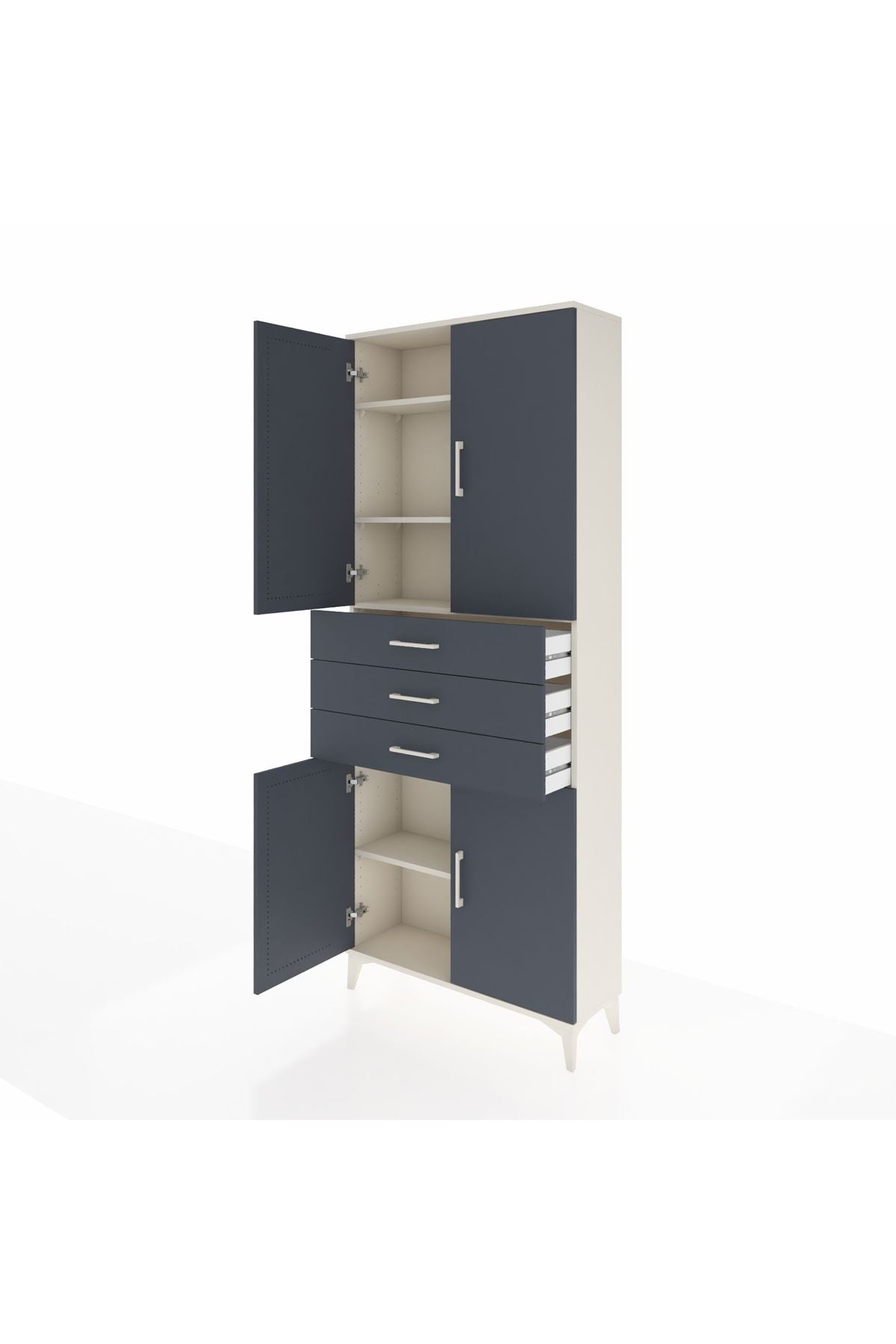Arges Dolap 4 Raflı 3 Çekmeceli 4 Kapaklı 88x30x221 - S30M166V2A