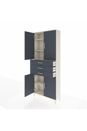 Arges Dolap 4 Raflı 3 Çekmeceli 4 Kapaklı 88x30x221 - S30M166V2A