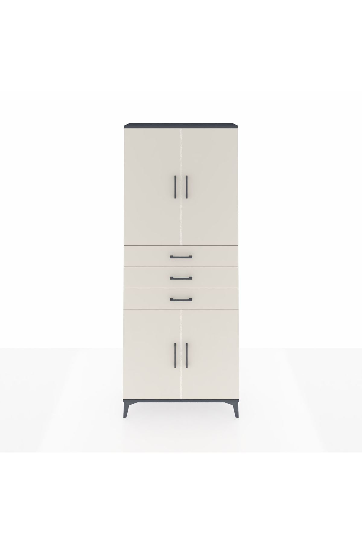 Arges Dolap 4 Raflı 3 Çekmeceli 4 Kapaklı 88x30x221 - S30M166V4A