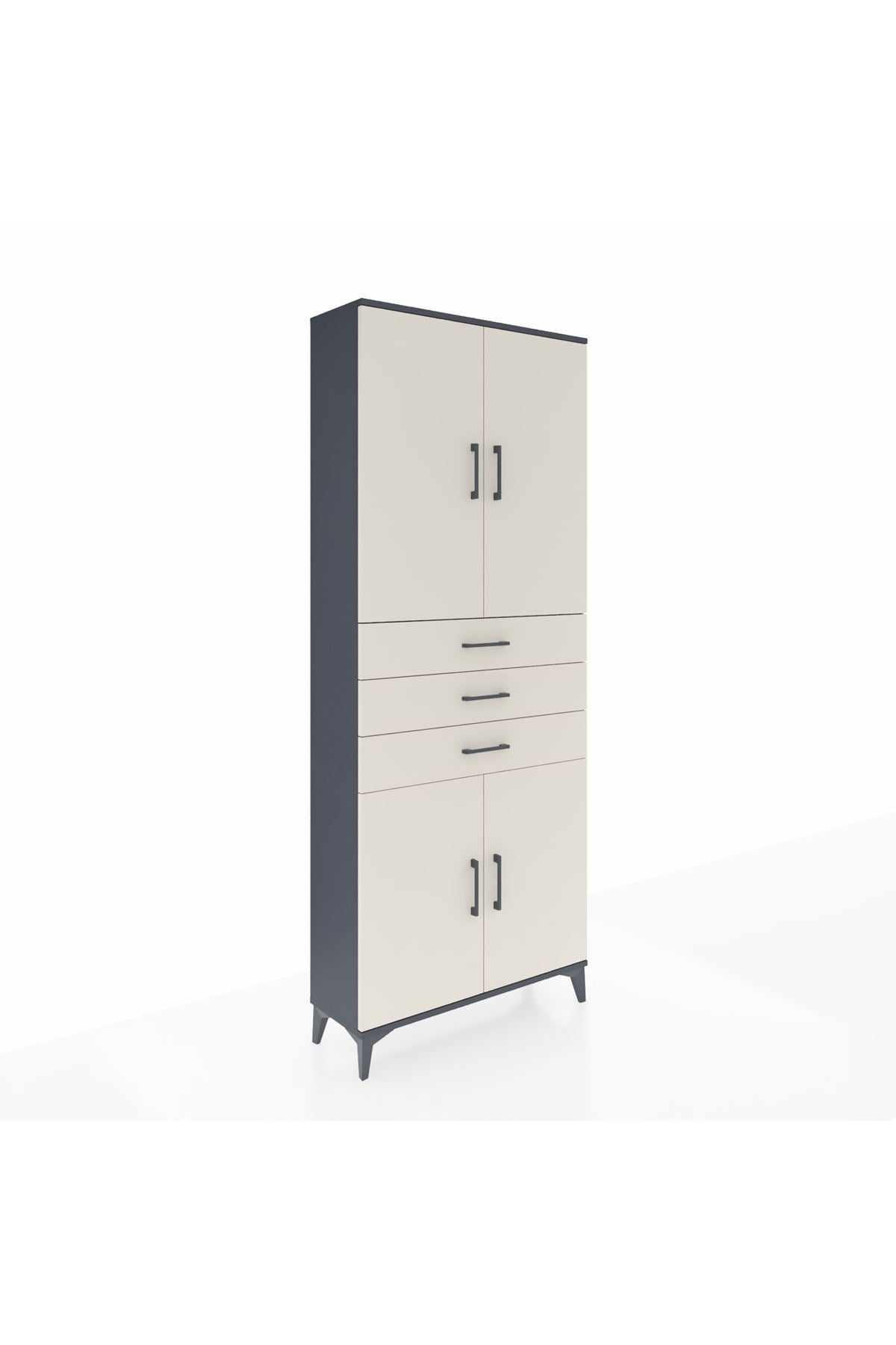 Arges Dolap 4 Raflı 3 Çekmeceli 4 Kapaklı 88x30x221 - S30M166V4A