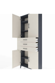 Arges Dolap 4 Raflı 3 Çekmeceli 4 Kapaklı 88x30x221 - S30M166V4A
