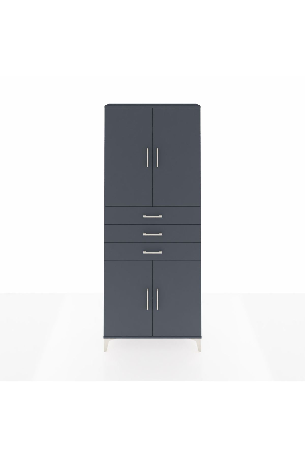 Arges Dolap 4 Raflı 3 Çekmeceli 4 Kapaklı 88x30x221 - S30M166V5A