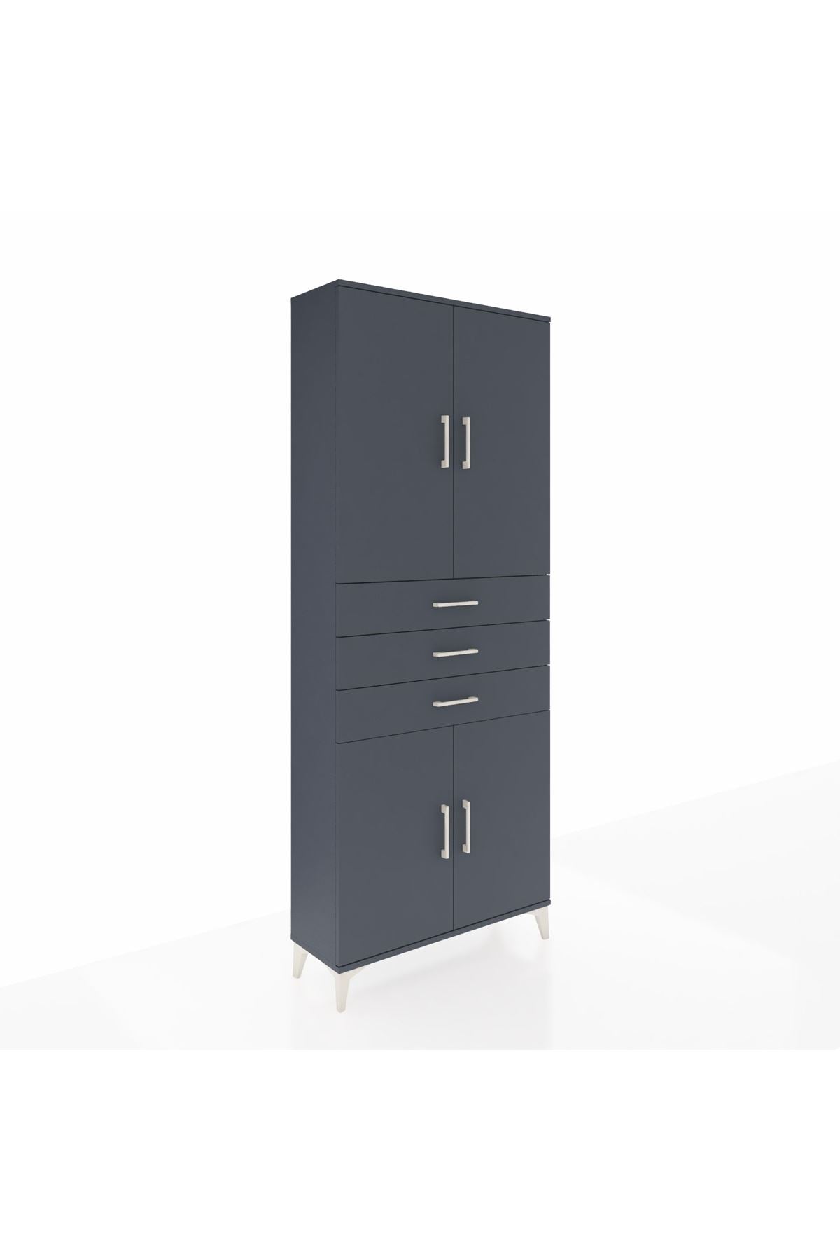Arges Dolap 4 Raflı 3 Çekmeceli 4 Kapaklı 88x30x221 - S30M166V5A
