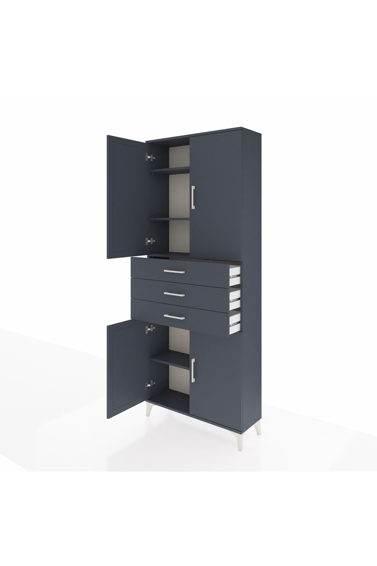 Arges Dolap 4 Raflı 3 Çekmeceli 4 Kapaklı 88x30x221 - S30M166V5A