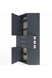 Arges Dolap 4 Raflı 3 Çekmeceli 4 Kapaklı 88x30x221 - S30M166V5A