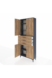 Arges Dolap 4 Raflı 3 Çekmeceli 4 Kapaklı 88x30x221 - S30M166V6A