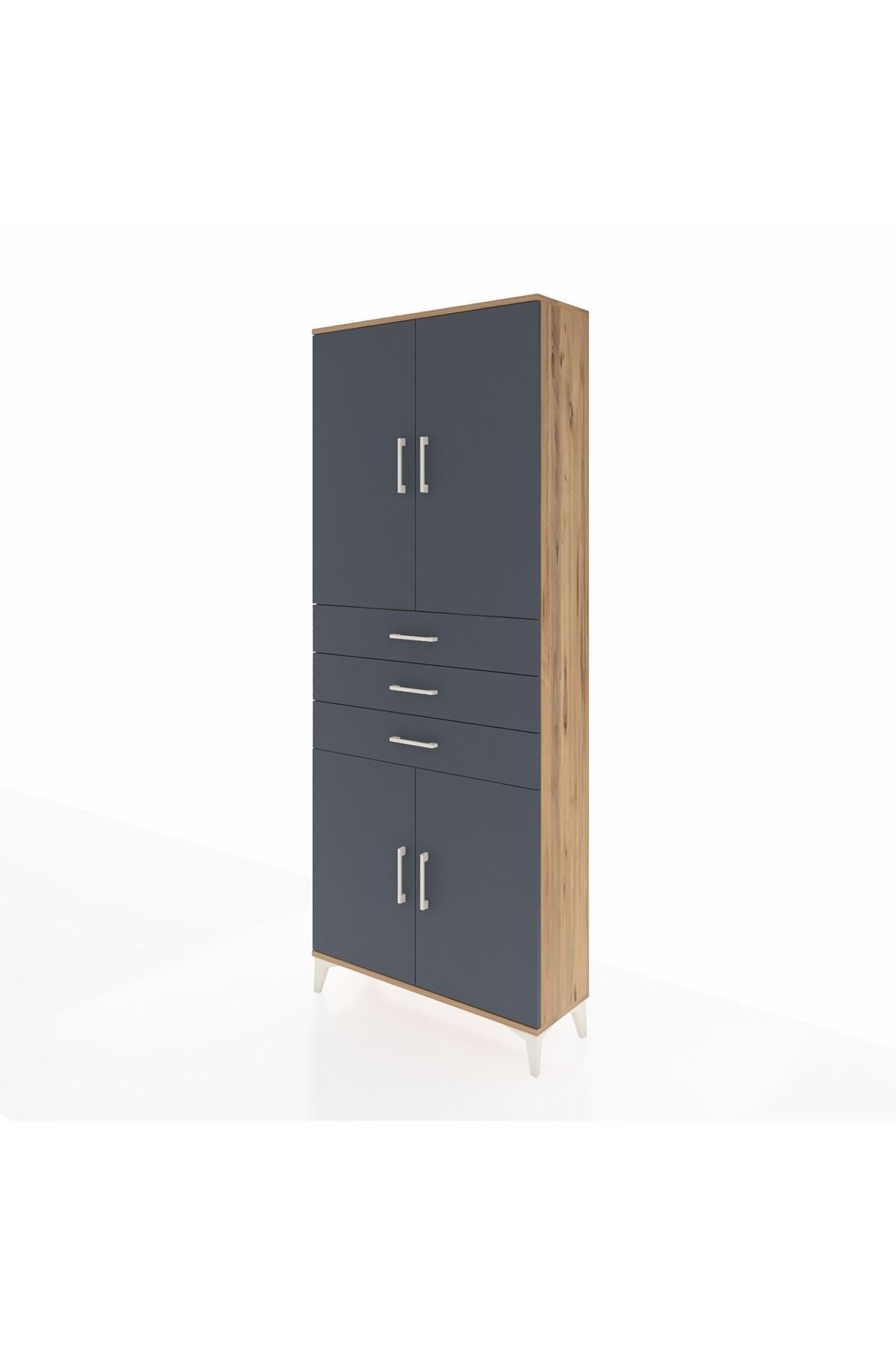 Arges Dolap 4 Raflı 3 Çekmeceli 4 Kapaklı 88x30x221 - S30M166V8A