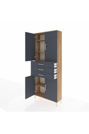Arges Dolap 4 Raflı 3 Çekmeceli 4 Kapaklı 88x30x221 - S30M166V8A