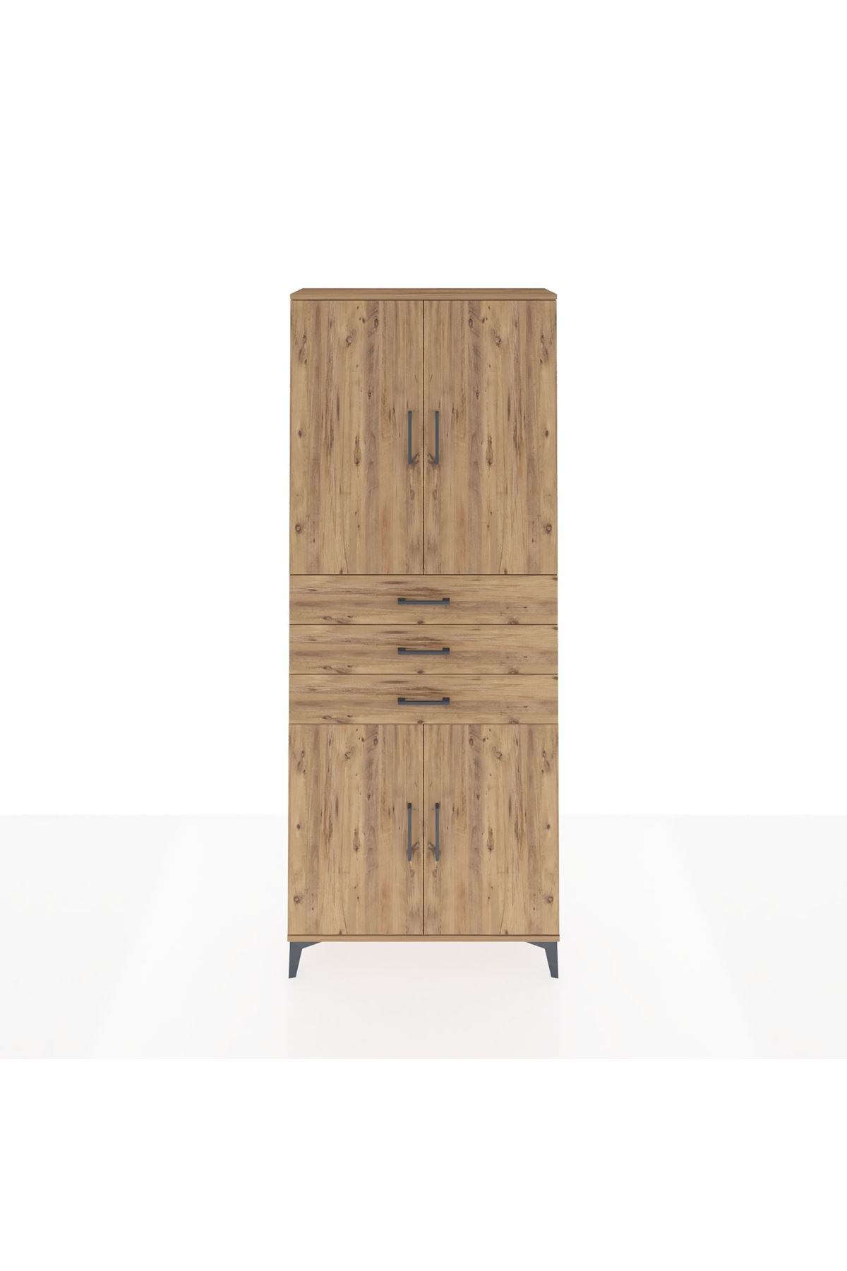 Arges Dolap 4 Raflı 3 Çekmeceli 4 Kapaklı 88x30x221 - S30M166V9A