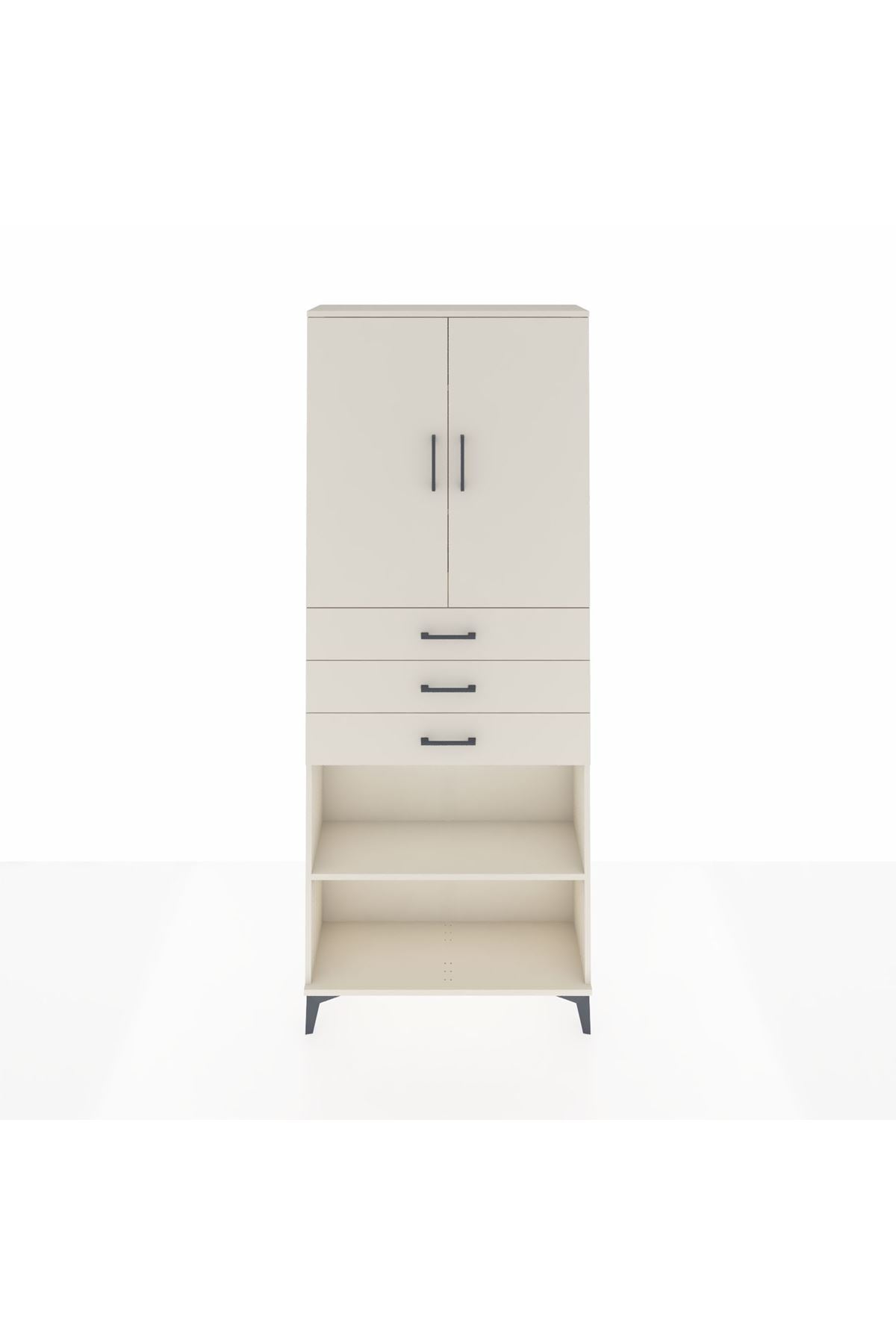 Arges Dolap 4 Raflı 3 Çekmeceli 2 Kapaklı 88x30x221 - S30M167V1A